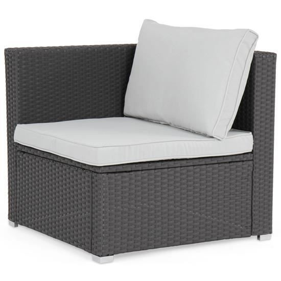 Table De Jardin Pliable BRUBAKER Lugano – 58x58 Cm – Poly Rotin Gris Beige – Métal – Pour Balcon, Terrasse, Camping - 3