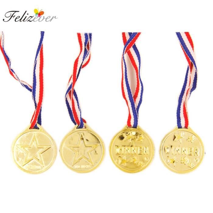 100 Pièces Médailles Enfants, Plastique Medaille Recompense pour récompenses l'école Le Sport ou