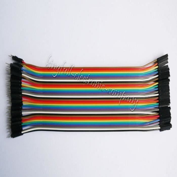 2.0 mm Femelle vers 2.54 mm femelle 2P-1P 40 Broches Fil Connecteur Câble 20 cm pour Arduino