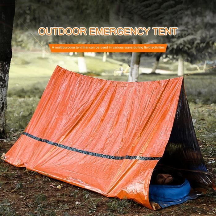 SAC DE COUCHAGE DUVET Tente de survie portable portable multifonctionnelle tanche refuge style Orange1
