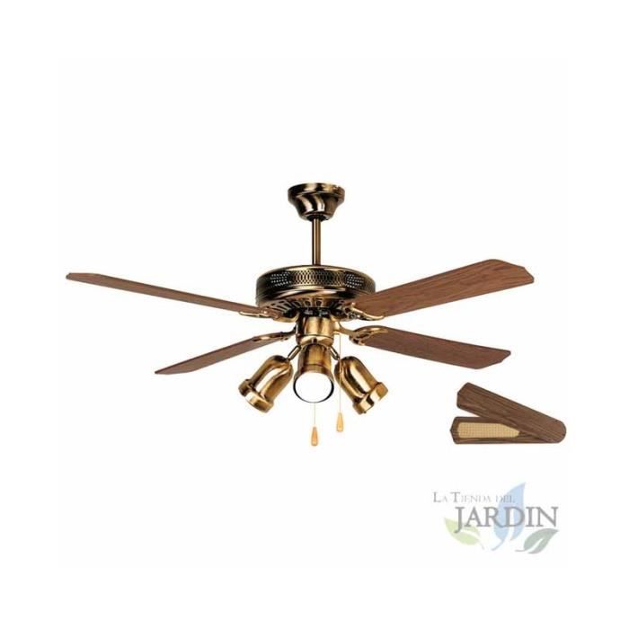 Ventilateur de plafond - Orbegozo - Orbegozo - 4 pales réversibles - 3 vitesses - Couleur vieil or - Orbegozo