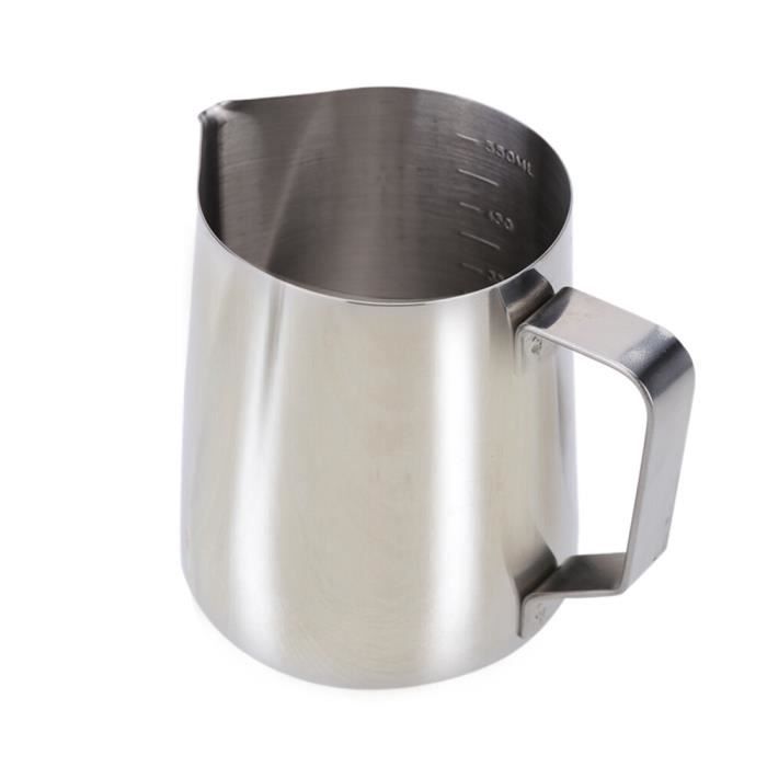 Pichet à Lait Inox 900 Ml Pour Art Latte - Gradué, Avec Pochoir Et Aiguille à Dessiner, Pour Machine à Café - 13