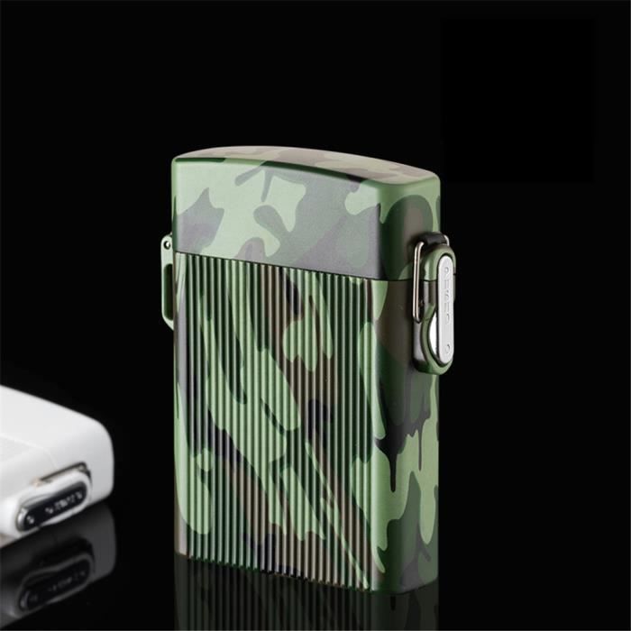 Etui à Cigarettes En Métal Doré Avec Briquet Vintage Années 50 60 - Collection