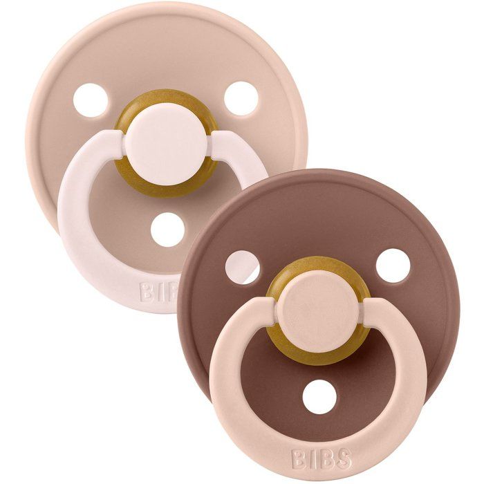 Sucette bébé - BIBS Studio Colour - Ronde - T1 - Caoutchouc naturel - Woodchuck Mix - Pack de 2