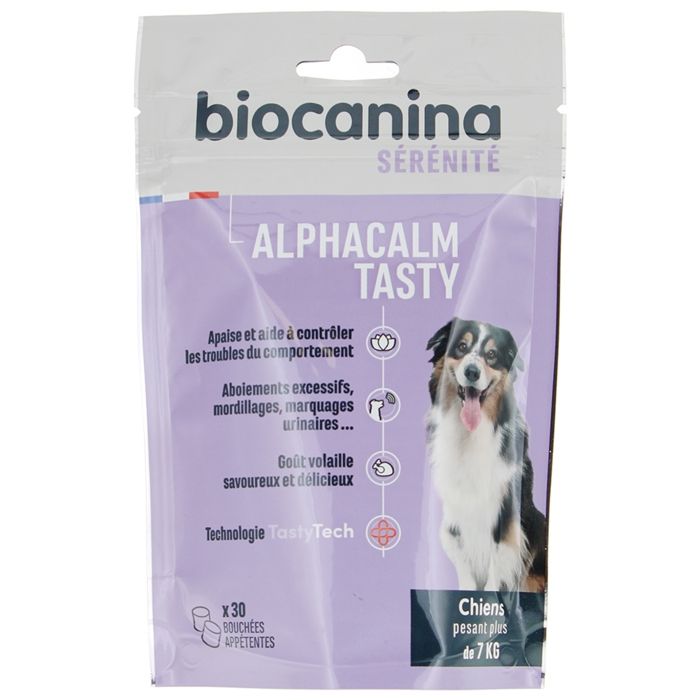 Meilleurs prix pour Alphacalm Tasty Chien - Biocanina - Complément alimentaire pour chiens - Sérénité - Déménagements - Transports