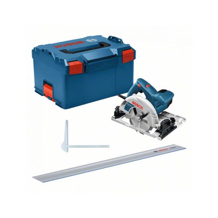 Scie circulaire GKS 55 BOSCH avec GCE + Rail 140 cm BOXX 0615990M91