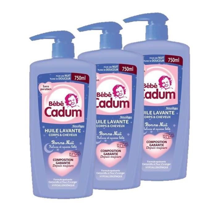 Lot de 2) BEBE CADUM Huile de bain Bonne nuit 750ml - Cdiscount