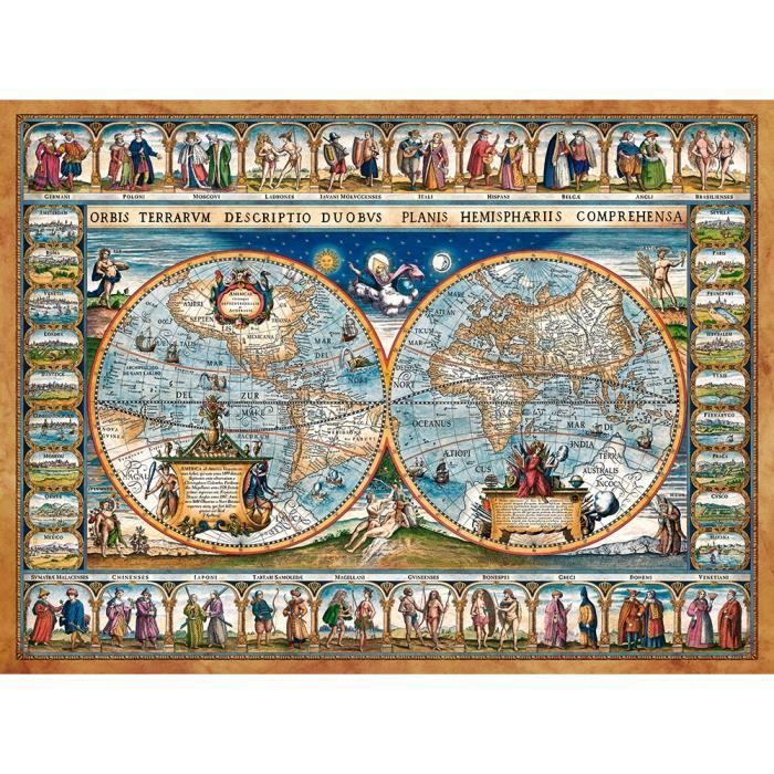 Puzzle Carte du monde 1639 - CASTORLAND - 2000 pièces - Enfants et ...