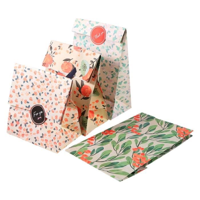 12pcs sacs cadeaux en papier kraft, sac d'emballage coloré pochette cadeau enfant pour fête-mariage-noël-pâque  -jid-roe