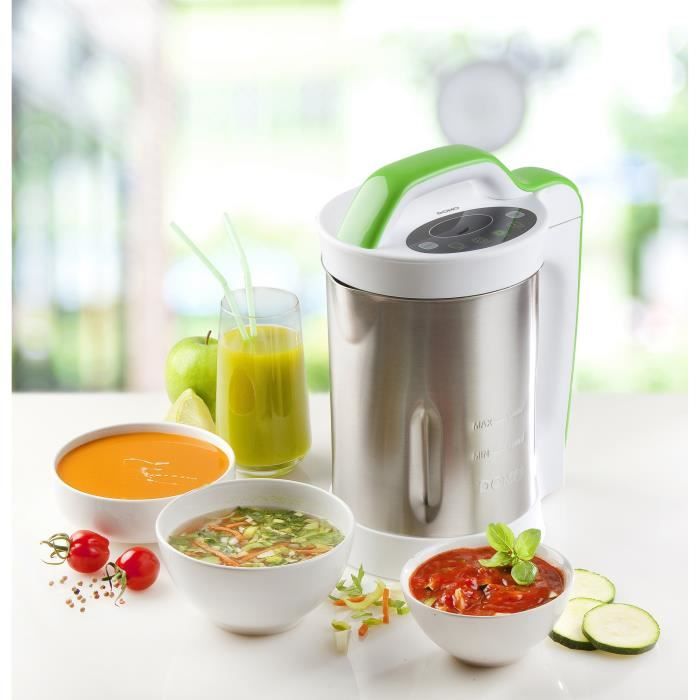 domo do499bl blender chauffant soup maker – inox et vert