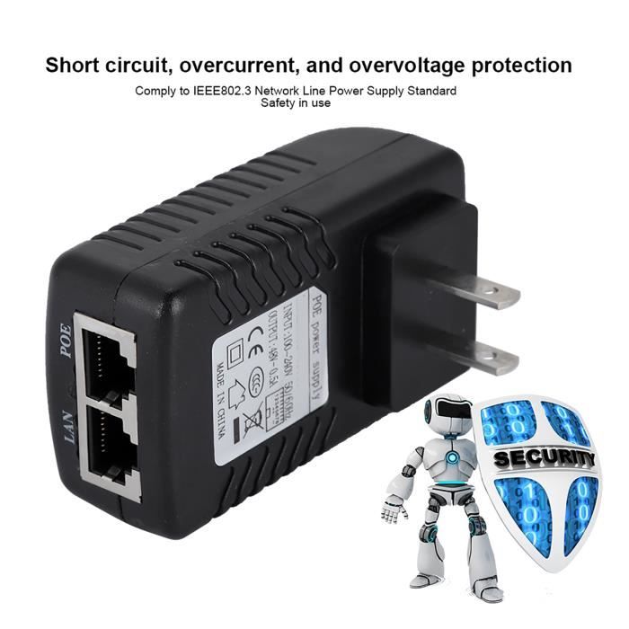 Adaptateur PoE Pour Caméras IP 7Links - Alimentation Par Câble Réseau - 12V/24V - Portée Jusqu'à 40 M