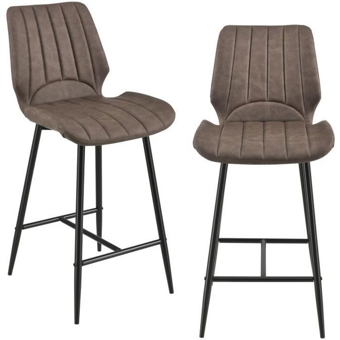 en. casa 2x Tabourets de Bar Design Chaise de Bar comptoirs Tabourets De Bar Tabourets métal