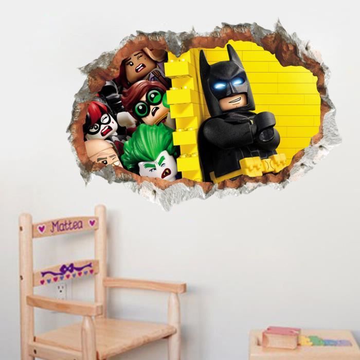 50 70cm 3d The Lego Batman Movie Stickers Muraux Cartoon Enfants Chambre Autocollant Achat Vente Objet Decoration Murale Soldes Cdiscount