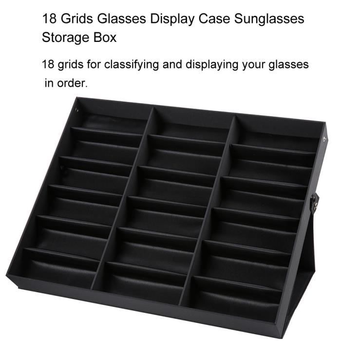 Rangement Lunette De Soleil Boîte De Rangement Pour Lunettes, 18 Emplacements Pour Boite Rangement Lunettes