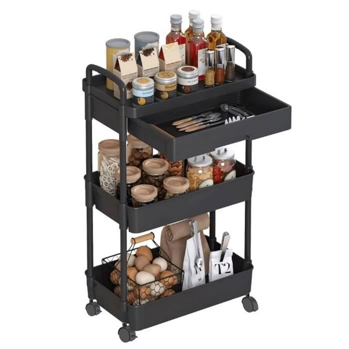 Desserte à Roulettes, étroite Chariot De Rangement à Roulettes à 4