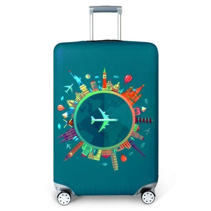 Housse De Valise Élastique 26 Pouces Imperméable Avec Poches Latérales – Protection Anti-Rayures Et Anti-Poussière Pour Bagage L