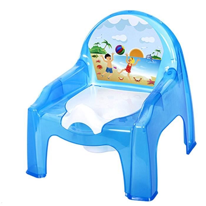 Pot fauteuil chaise apprentissage propreté bébé - GUIZMAX - Bleu - Dimensions 34x33x32cm