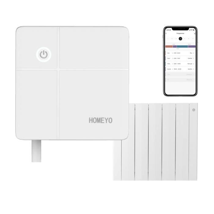 Programmateur connecté - HOMEYO - Thermostat pour radiateur électrique fil pilote - Contrôlez votre chauffage sur App