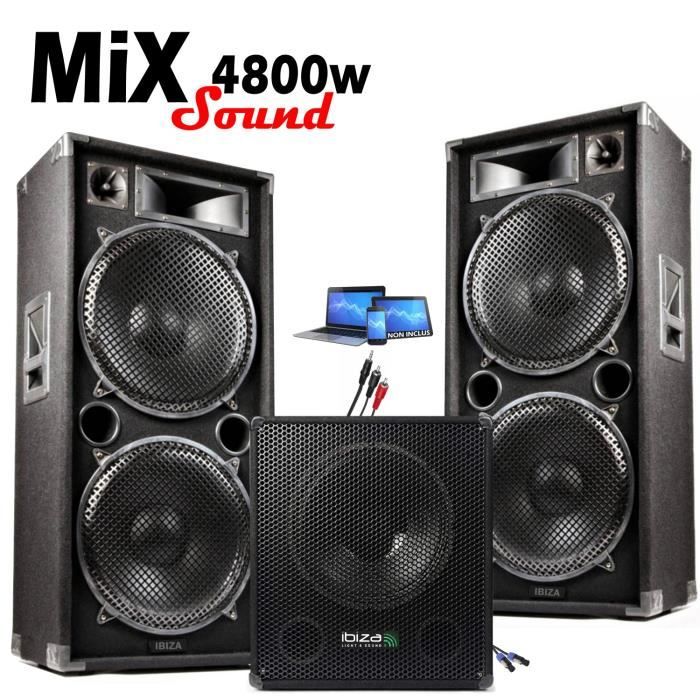 Pack Sono 2000W Ibiza Sound - Caisson 800W - 2 Enceintes 600W