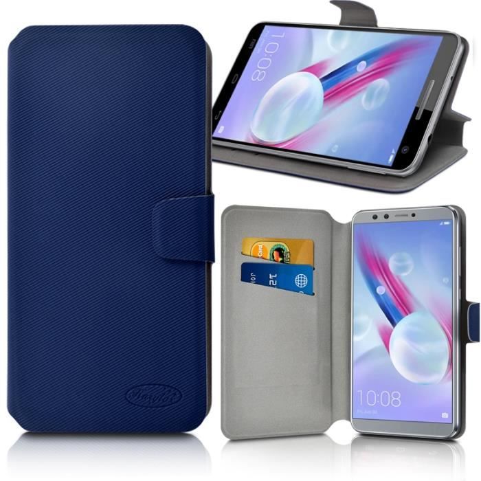 Housse Portefeuille PH26 Pour Huawei Ascend Y330 - Éco-cuir Turquoise - Double Clapet, Porte-cartes, Fermeture Magnétique