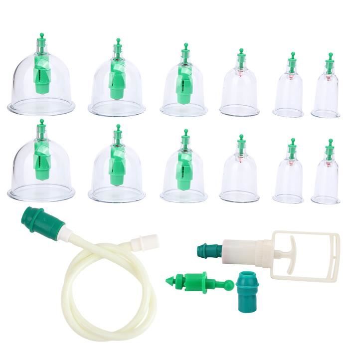 Kit De Ventouses Chinoises – 12 Tasses Pour Acupression Et Réduction Des Tensions (neuf)