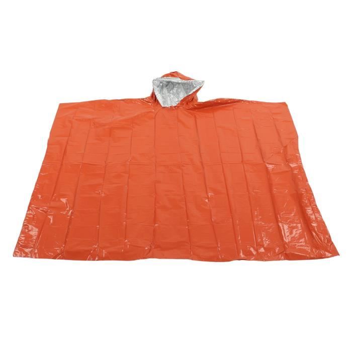 Editbar Lot de 2 ponchos de survie d'urgence, poncho de pluie d'urgence, couverture de sauvetage, couverture de bivouac, couverture chauffante de premiers secours, isolation et imperméable, convient