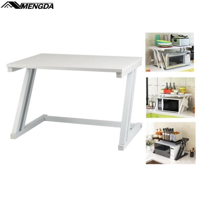 Étagère de Cuisine Support Tablette Micro Onde MENGDA BLANC - Peinture en acier inoxydable - 57*38*38cm