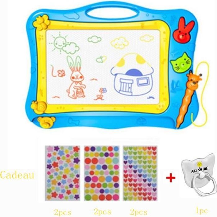 SGILE Ardoise Magique Grande Enfant Tableau de Dessin Magnétique Effaçable  Multicolore pour Bébés 41.5 X 32.5 cm Aimant Loisir Créatif Jouet Educatif  (Bleu)