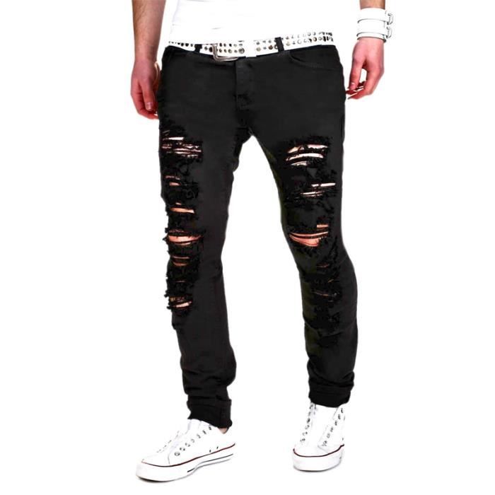 Pantalon homme slim déchiré clearance