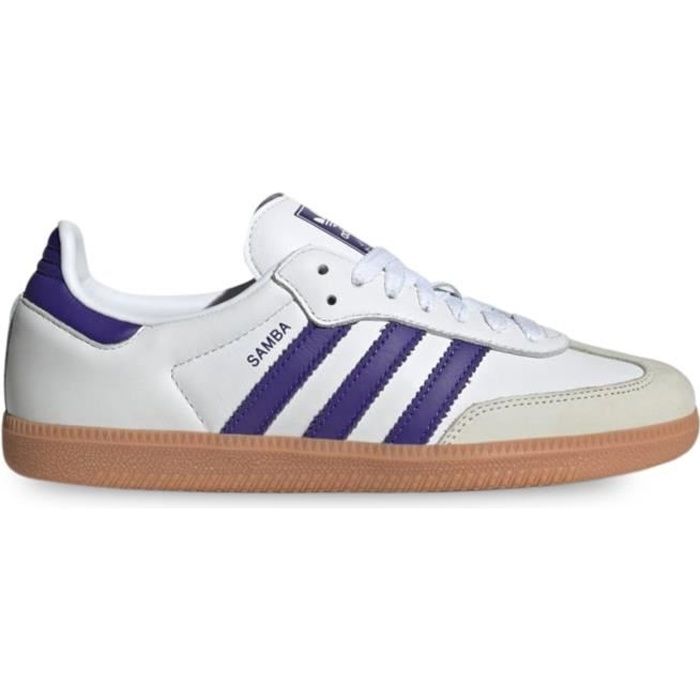 Chaussures Adidas Samba Og W pour Femme Blanc Marque ADIDAS Cuir Lacets Plat