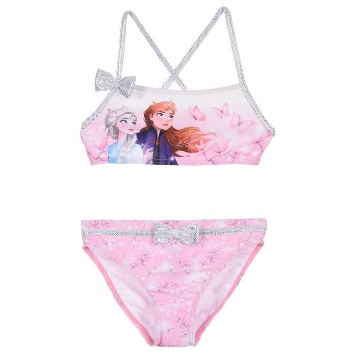 Maillot De Bain 2 Pièces Fille - Motif Reine Des Neiges Élégant Et Fun