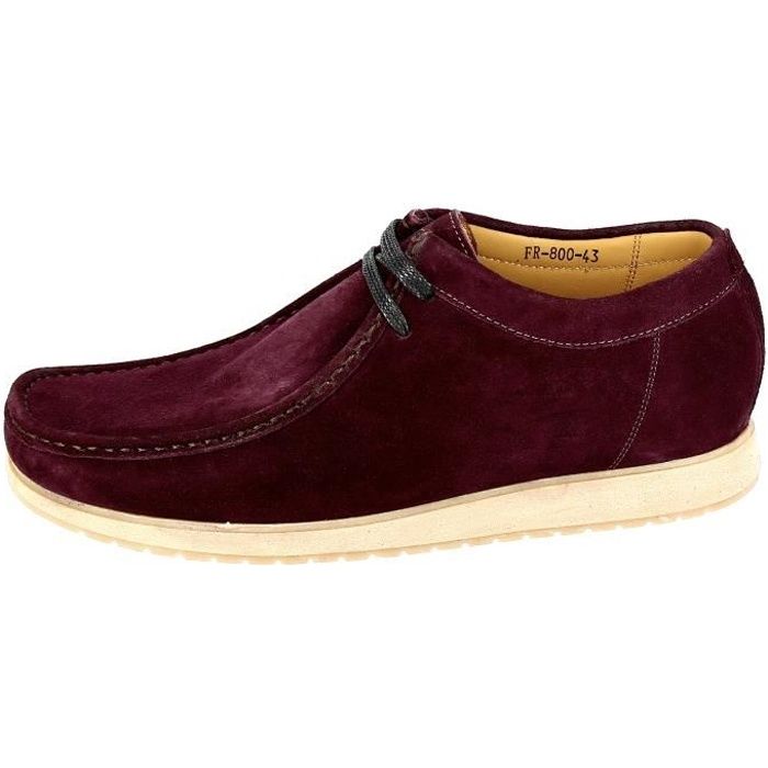 Chaussure Bateau Homme en Cuir Daim Bordeaux Clark Original