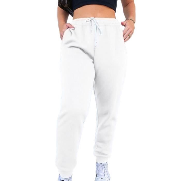Pantalon Jogging Fille - Taille élastique Avec Cordon, Couleur Unie - Pour école, Sport, Loisirs (2-7 Ans)