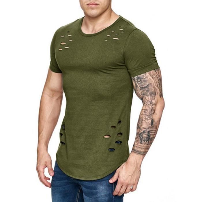 T Shirt Homme Manches Courtes Tee Shirt Homme en Coton t T