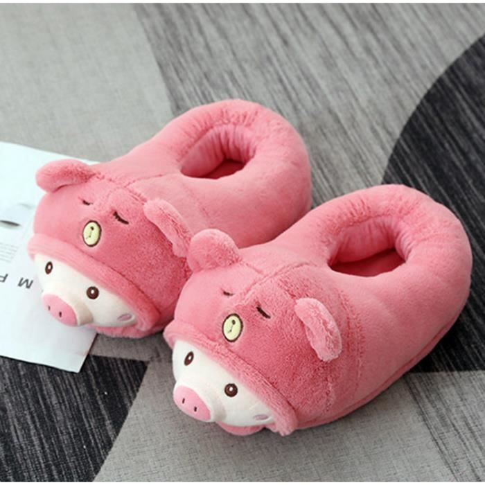Chaussons animaux drole femme homme hiver maison Pantoufles plus