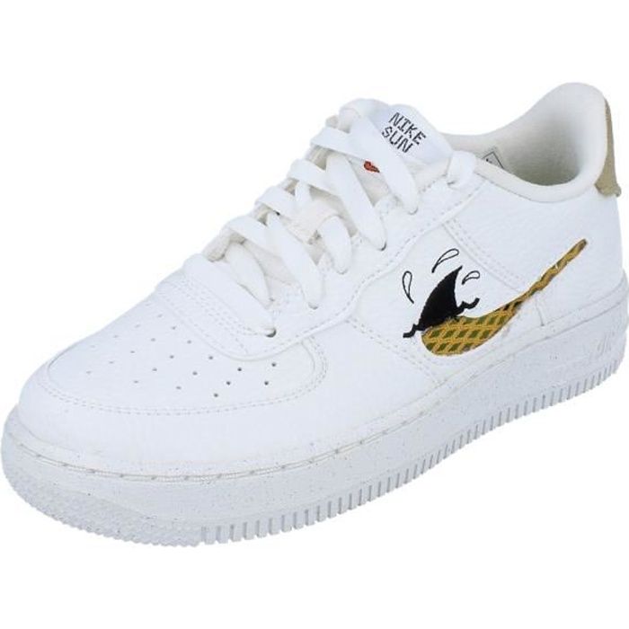 Baskets NIKE Air Force 1 LV8 Nn pour garcon en cuir blanc avec lacets Blanc Cdiscount Chaussures
