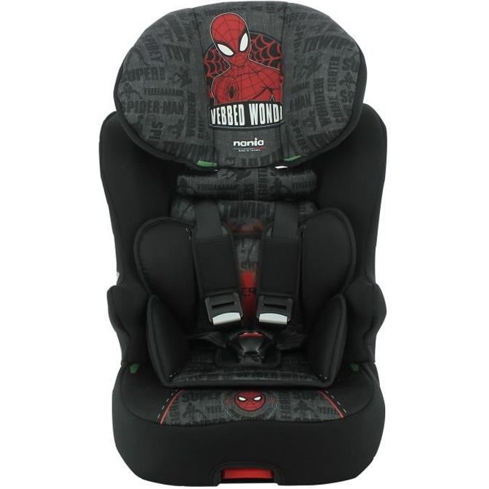 Siège auto isofix RACE I FIX 76-140 cm R129 i-Size Nania De 3 à 10 ans Têtière réglable Inclinable Fabrication Française Spiderman