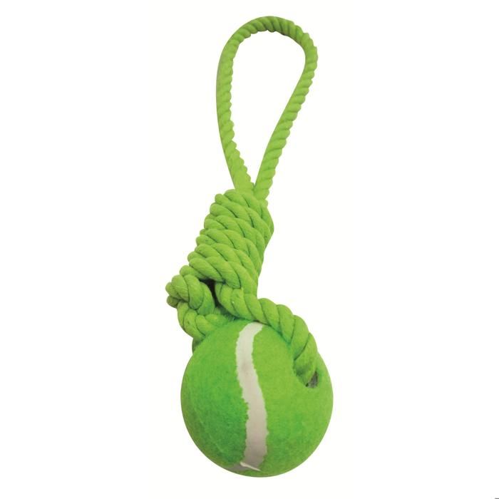 Comparer les prix de Jouet - NARBONNE ACCESSOIRES - Corde et balle de tennis - Coton - 36 cm - Pour petits chiens