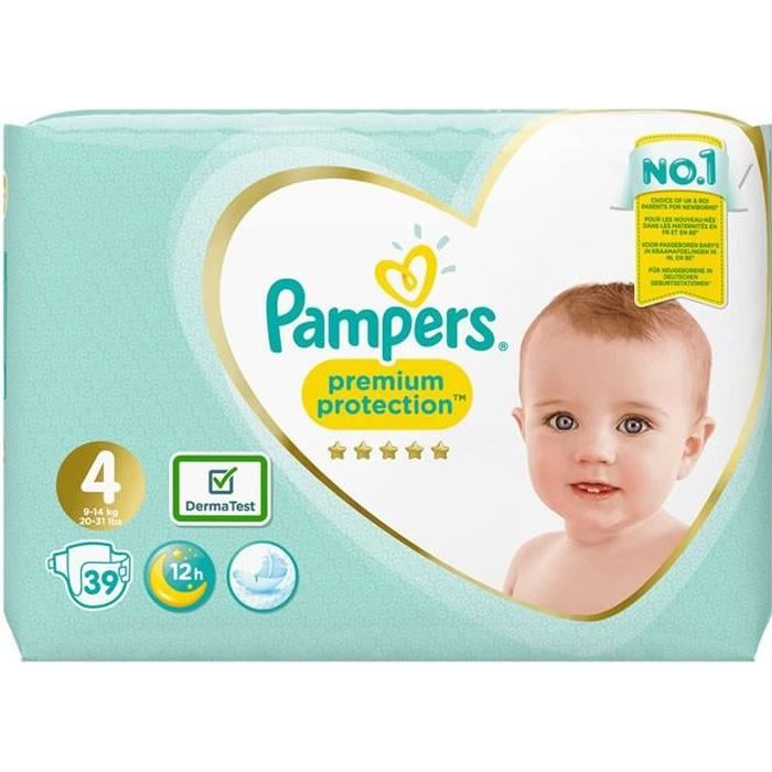 PAMPERS Premium Protection Couches taille 4 (914 kg) 39 couches