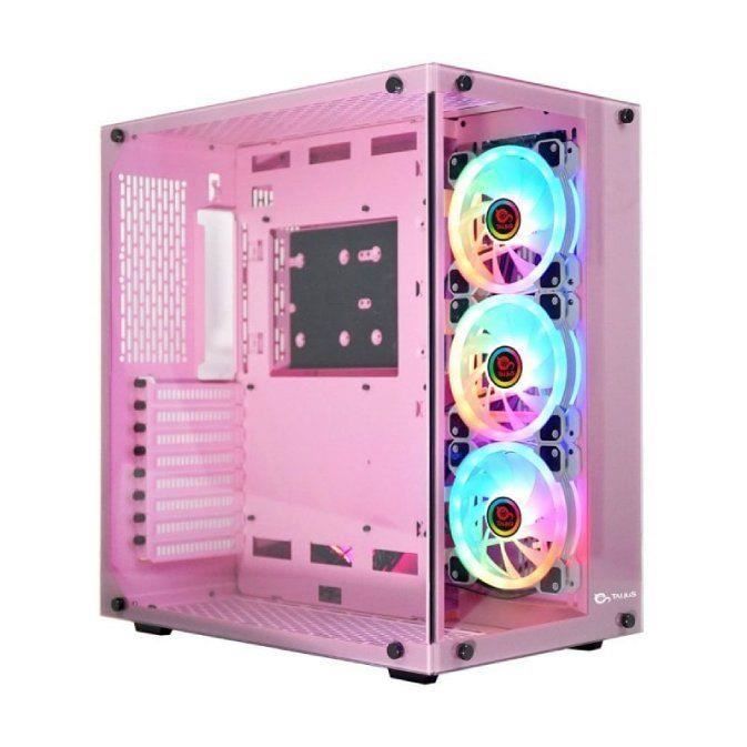 Boîtier PC - Talius - Cronos RGB - ATX - 3 ventilateurs - Rose