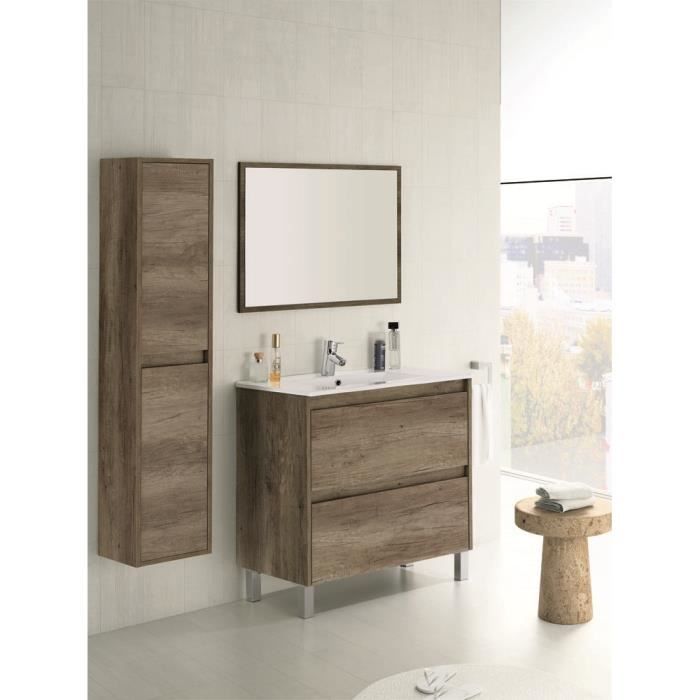 Set De Meuble Sous Lavabo Avec 2 Tiroirs Colonne Suspendue 2