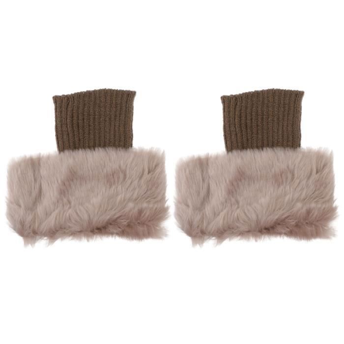 Guêtres Fausse Fourrure Pour Bottes Femme - Hauteur 40 Cm, Laine Artificielle Chaude, Hiver, Pour Style Et Protection Froid - 2