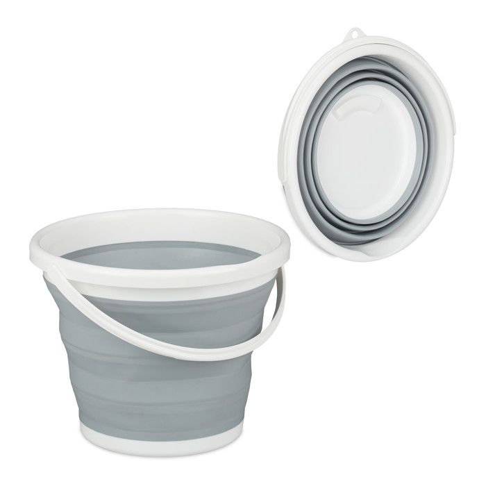 Seau De Pêche Pliable Portable Avec Corde De 5 M, PVC épais Transparent