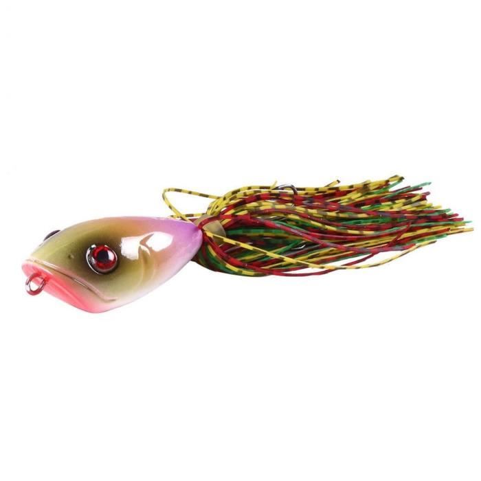 Leurre de pêche Jupe en silicone Pêche Crankbaits Popper Pêche Leur de pêche dure pour leau salée deau douce Khaki