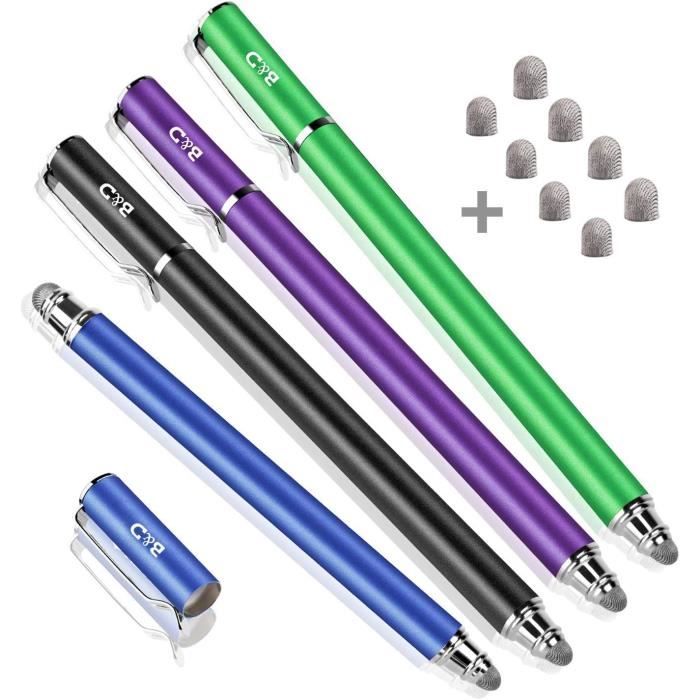 Stylets Tactiles IMoebel - Pack De 2 - Pointe Microfibre - 18,5cm - Compatible Tous Écrans Capacitifs