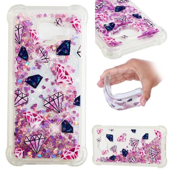 SATURCASE Beau Bling Quicksand Flexible Doux TPU Silicone Protecteur Pare-chocs Arrière Coque