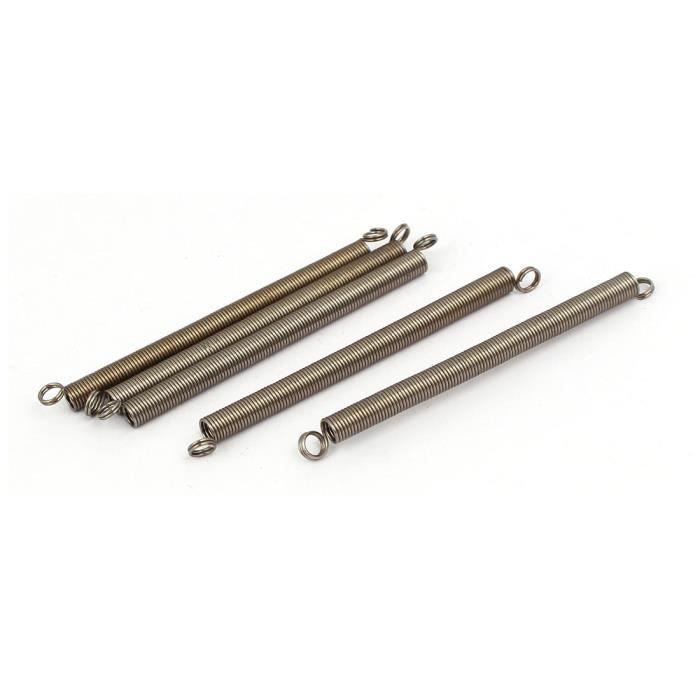 Lot De 2 Ressorts De Traction Acier - Fil 1 Mm, Diamètre 10 Mm, Longueur 500 Mm - Double Crochet - Pour Portail, Meuble, Bricolage