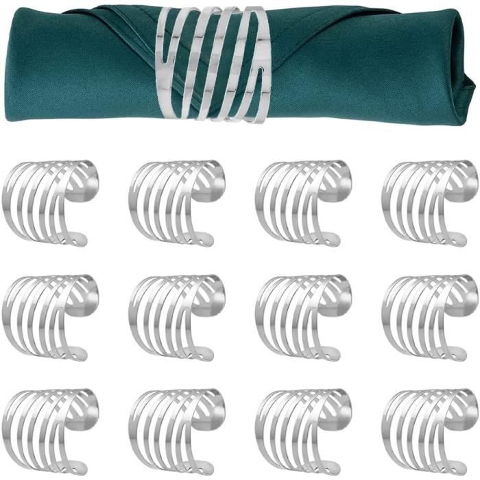 24 Ronds De Serviette En Forme De Feuille - Or - Pour Mariage, Noël & Occasions Spéciales