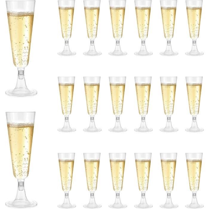 120 Verres à champagne - Flûtes 10-14 cl réutilisables