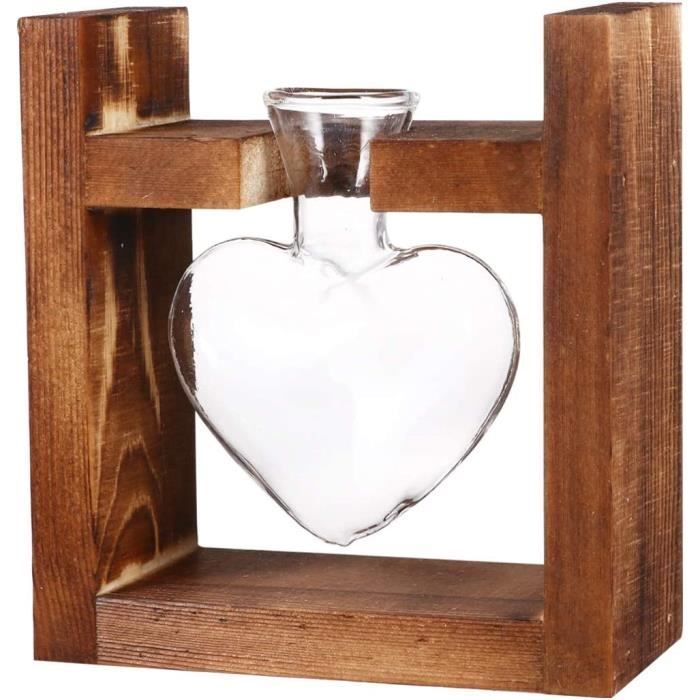 Yardwe 1Pcs Terrarium De Plantes Avec Support En Bois Pot De